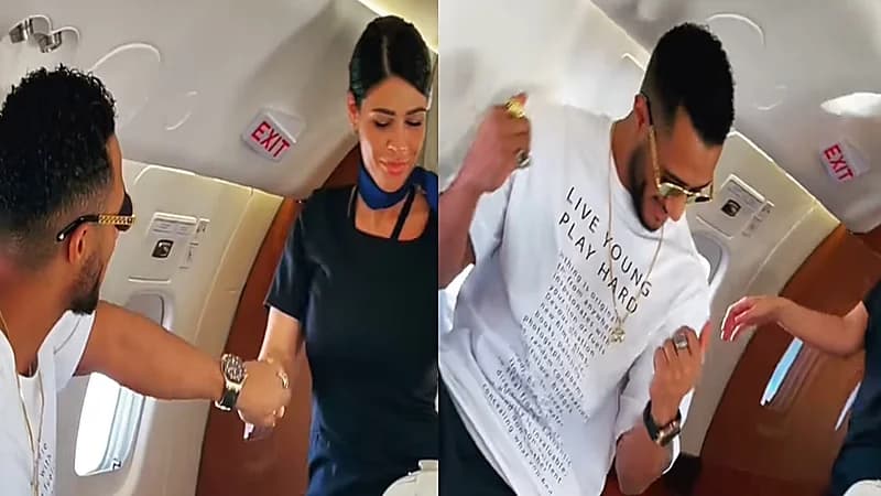 فيديو.. وصلة رقص لمحمد رمضان مع مضيفة طيران تثير الجدل