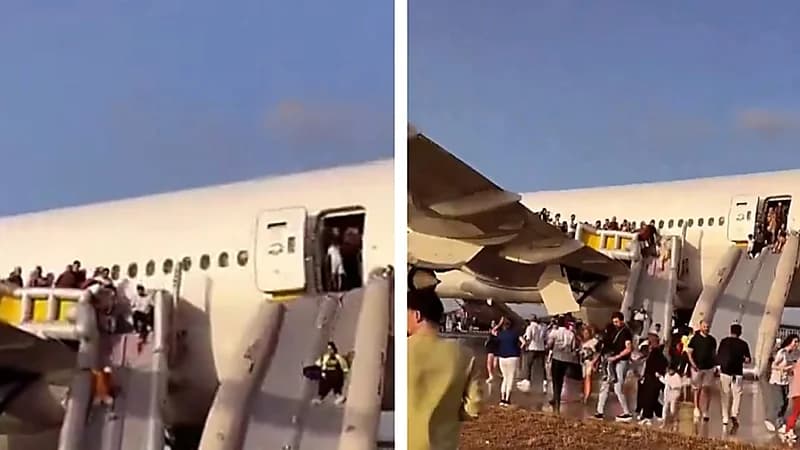 ذعر بين ركاب طائرة تركية بعد تصاعد دخان من العجلات.. فيديو