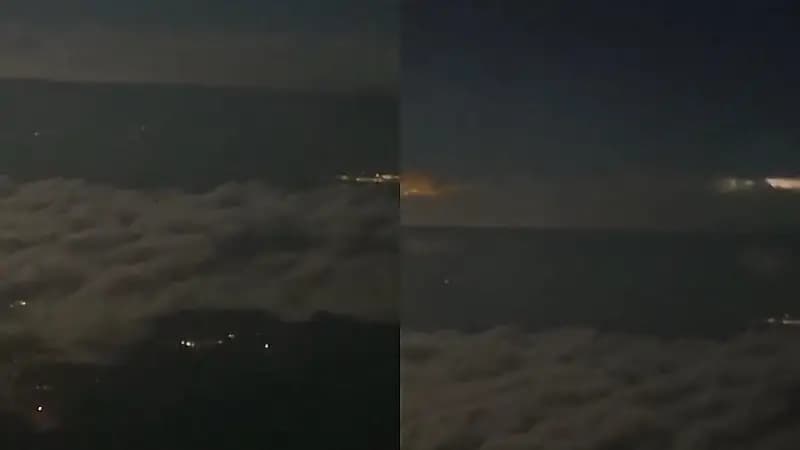 مسافر يوثق ومضات البرق والأعاصير التي ضربت أمريكا من نافذة الطائرة .. فيديو