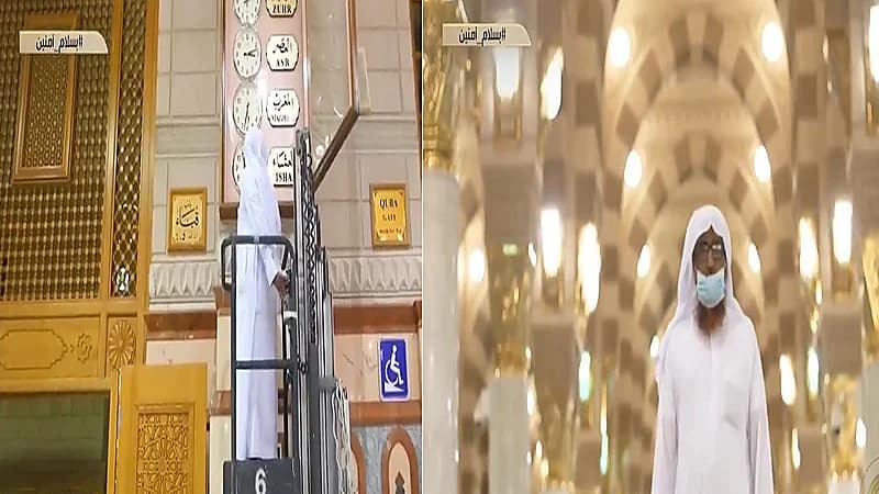 قصة "ستيني" يتولى ضبط ساعات المسجد النبوي منذ 35 عاماً