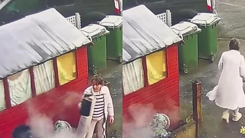 جارة تسكب ماءً مغليًا على سيدة مسنة وحفيدها بطريقة مروعة