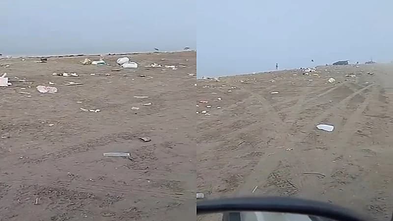 بالفيديو.. متنزهون يتركون مخلفاتهم على شاطئ بجدة