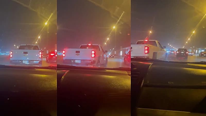 متهور يراوغ بين السيارات كاد يتسبب في كارثة