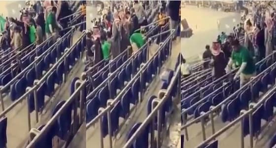بالفيديو.. مشجع سعودي ينظف المدرجات بعد مباراة خليجي 23