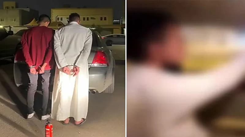 شاهد.. لحظة القبض على قائد مركبة فتح طفاية الحريق على المارة بالرياض