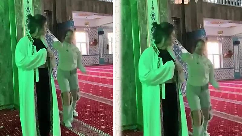 غضب شعبي واسع بعد انتشار مقطع لفتاتين ترقصان داخل مسجد بتركيا
