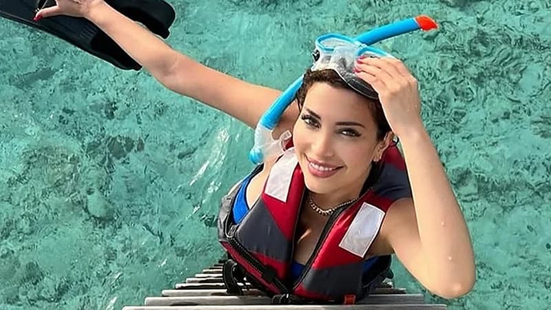 نسرين طافش بالمايوه برفقة زوجها الجديد في شهر العسل