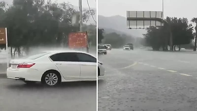 بالفيديو.. أمطار غزيرة على طريق الشفا - الطائف