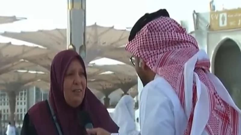 شاهد.. معتمرة تبكي أثناء حديثها عن وصولها إلى المسجد النبوي