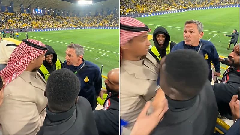بالفيديو.. اشتباك مساعد مدرب النصر مع بعض جمهور الفريق