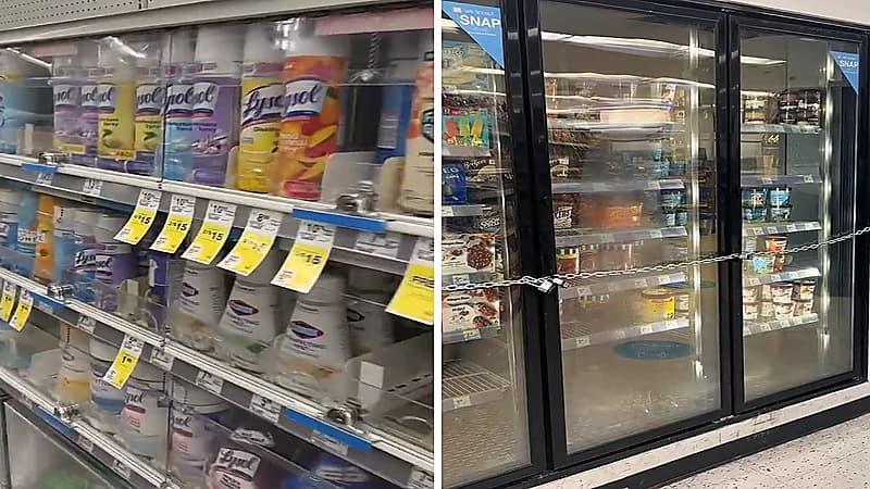 متاجر تربط ثلاجات بسلاسل.. فيديو