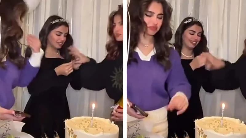 لحظة احتراق شعر رزان عبدالله يوم ميلادها .. فيديو