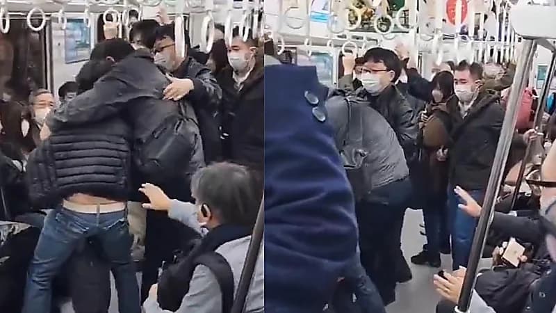 مشادة صامتة بين شابين في مترو طوكيو تثير جدلاً واسعًا .. فيديو