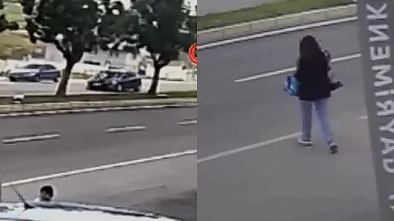 سيارة تدهس فتاة أثناء عبورها الطريق دون انتباه .. فيديو