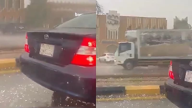 أمطار الخير والبركة تغمر طرقات بريدة .. فيديو