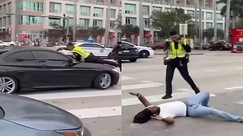 رجل مرور في ميامي يطلق النار على سائق رفض التوقف .. فيديو