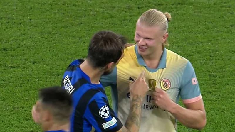 الكشف عن طلب أتشيربي العجيب من هالاند بعد مباراة إنتر ميلان.. فيديو